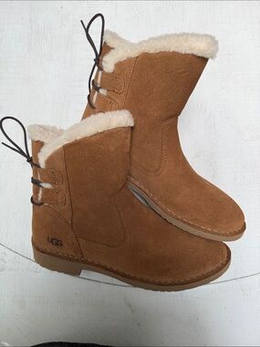 UGG Chestnut Suede Shearling Ankle Boots